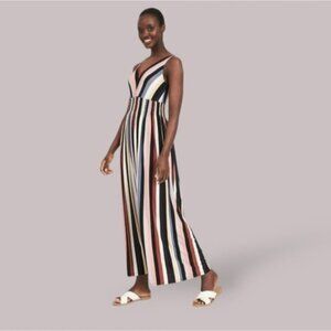 SOLD- Dynamite Vertical Striped Empire Waist Maxi Dress- Large